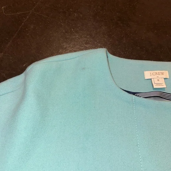 J Crew Womens Collarless Dress Coat Wool Blend Jacket Pockets Size 8 - Picture 4 of 8